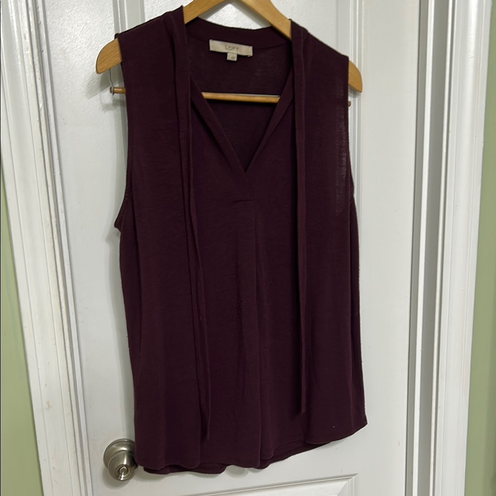 LOFT Burgundy purple Sleeveless Blouse